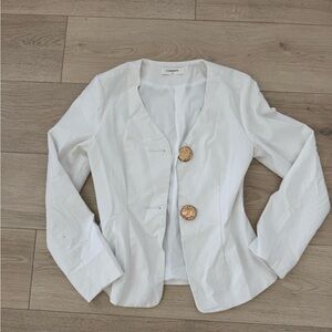 Commense White Blazer with Gold Accents